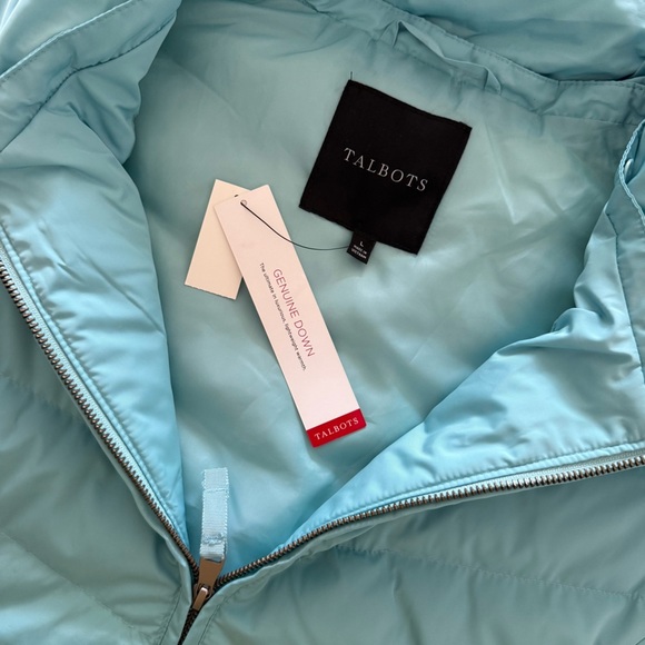 Talbots Blue Quilted Vest with Chevron Pattern NWT - Picture 6 of 10